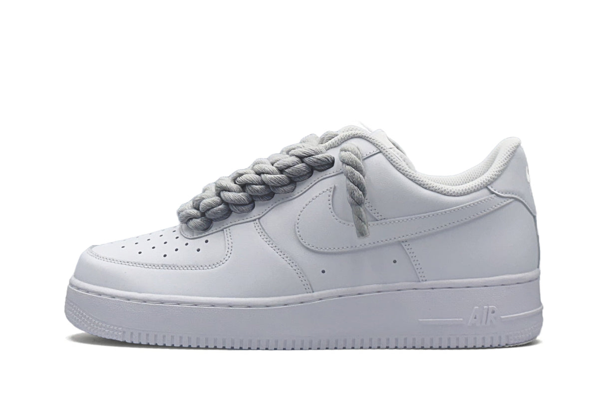 Nike Air Force 1 Low ‘07 White / Silver Rope Laces - OnSize