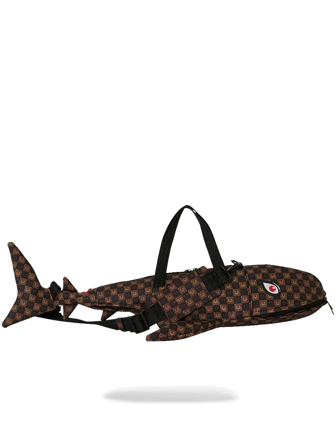 Sprayground Sharks In Paris WTF Bubble Brown Check Shark Duffle - OnSize
