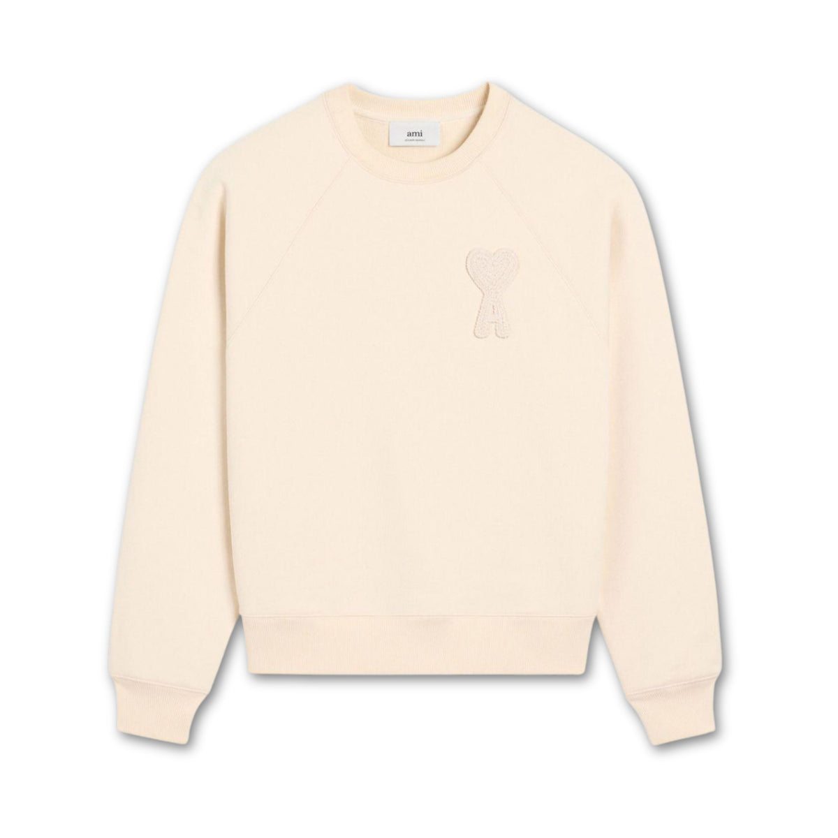 Ami Paris Ami de Coeur Patch Sweatshirt White Cream - OnSize
