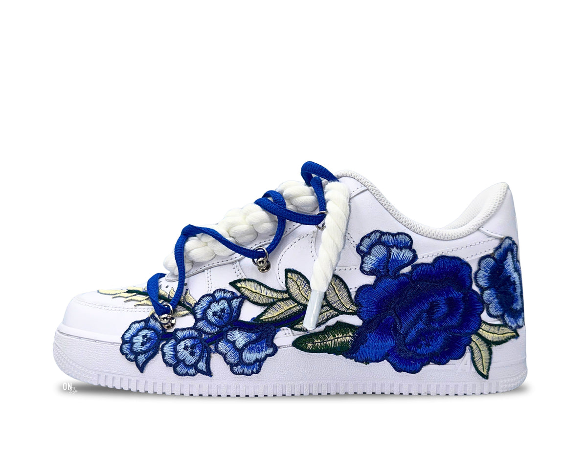 Nike Air Force 1 Low ‘07 White / Blue Rose Double Laces - OnSize